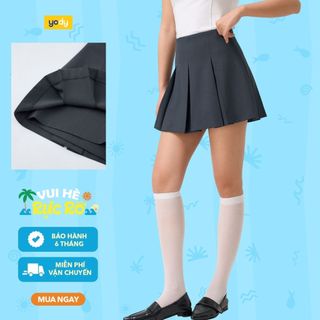 Chân váy nữ YODY váy ngắn xếp ly, vải mịn, co giãn nhẹ, trẻ trung, năng động WCSK25S027