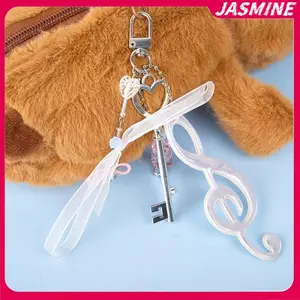 JASMINE Nơ Đơn Giản Ghi Chú Móc Khóa Túi Sáng Tạo Mặt Dây Chuyền Thích Hợp Cho Những Người Hâm Mộ Âm Nhạc Hiện Nay Tinh Tế Bapa Phụ Kiện Trang Trí JASMINE
