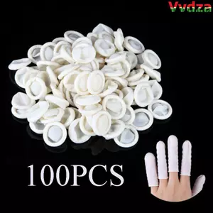 VVDZA 100 Chiếc Ngón Tay Cots Cao Su Chống Trơn Trượt Móng Tay Nghệ Thuật Dụng Cụ Bảo Vệ Găng Tay