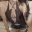 Bộ áo Vest hai mảnh màu nâu Hot Girl kiểu Âu mùa hè kiểu Mỹ có khóa kim loại xếp li Slim-fit thon gọn hơn trông ngắn hơn
