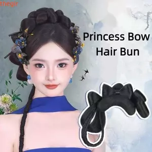 THEGIRL8B Tổng Hợp Hanfu Chignon, Mũ Trung Quốc Trang Phục Cổ Cosplay Tóc Giả, Tóc Ngọt Ngào Lông Tơ Công Chúa Tự Nhiên Nơ Tóc Bun Nữ
