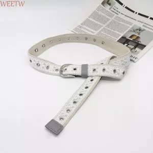 Thắt lưng ren WEETW, Thắt lưng vải khóa kim loại phong cách Hàn Quốc, Quần áo dạo phố độc đáo Jean Phụ kiện Y2K Dress Jeans Thắt lưng hàng ngày