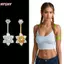 HFSHY Rose Zirconia Bụng Nút Nhẫn Inox Bên Trong Renfortable Rốn Xuyên Trang Sức Cho Du Lịch Mặc VN