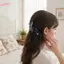 HFSHY 1 Cái Nữ Tóc Barrette Xanh Kẻ Sọc Nơ Nút Trang Trí Nhẹ Nhàng Tay Không Tóc Kẹp Hư Tổn Cho Hẹn Hò Hàng Ngày VN