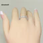 MIC _ Nhẫn Cưới Full Kim Cương Giả Thời Trang Ngón Tay Kẻ Sọc Tinh Tế Nữ Phụ Kiện Trang Sức Cho Bữa Tiệc