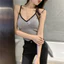 8823 Hot Girl Sling Cổ Chữ V Dài Đẹp Lưng Áo Vest Có Miếng Lót Ngực Quấn Ngực Chống chói Bên Ngoài Mặc Đế Top 0GMS