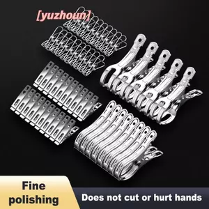 20 / 10 / 8pc Kẹp Khăn Đi Biển Kim Loại Mạnh Chống Gió Quần Áo Chốt Quilt Treo Kẹp Có Thể Tái Sử Dụng Chống Trơn Trượt Cố Định Sấy Quần Áo
