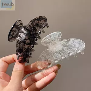 JVSUB Vuốt Tóc, Họa Tiết Ren Thanh Lịch Barrettes, Thời Trang Phong Cách Hàn Quốc Nhẹ 8.5cm Kẹp Tóc Nữ Phụ Kiện Tóc