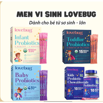 [Chính Hãng-Mỹ]Men vi sinh cho bé Lovebug, bổ sung lợi khuẩn, hỗ trợ tiêu hóa, tăng đề kháng cho bé