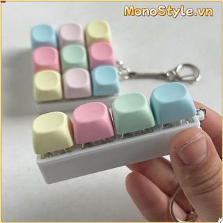 Móc khóa ngón tay MONOSTYLE Fidget, Bàn phím ngón tay giảm căng thẳng 4 / 9 phím, Tiện ích Keycap Vượt qua thời gian Đồ chơi giải nén dành cho người lớn