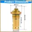2 Van Giữ Nhiệt M30 X 1.5, Bộ Giữ Nhiệt G1 / 2, Van Tản Nhiệt 1 / 2 Inch, Van Thân Sưởi, Đầu Giữ Nhiệt