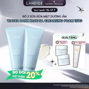 Bộ 2 Sữa Rửa Mặt Dưỡng Ẩm Laneige Water Bank Blue HA Cleansing Foam 150gx2