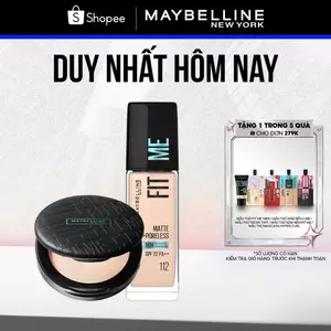 Kem Nền Mịn Nhẹ Kiềm Dầu Fit Me 30ml và Phấn Phủ Kiềm Dầu Chống Nắng 16H Fit Me Maybelline New York 6g
