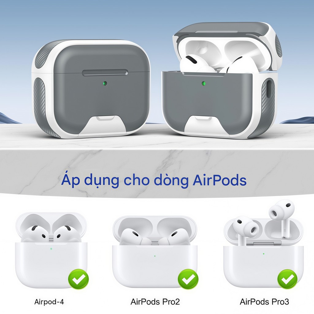 Hộp đựng tai nghe đa chức năng có khóa từ tính và giá đỡ ẩn tương thích với AirPods 5 4 Pro3 Pro2 | BigBuy360 - bigbuy360.vn