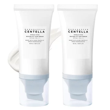 2 chiếc Kem chống nắng Centella Asiatica SPF50, Tinh chất chống nắng da mặt 50ml, Kem chống nắng chống tia cực tím hàng ngày, Kem chống nắng mặt mùa hè, Đồ dùng du lịch cho bé gái JW4H