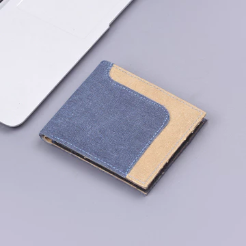 M] Ví vải ngắn Ví nam Ví nam Ví nhiều thẻ Ví mỏng Ví nam Denim