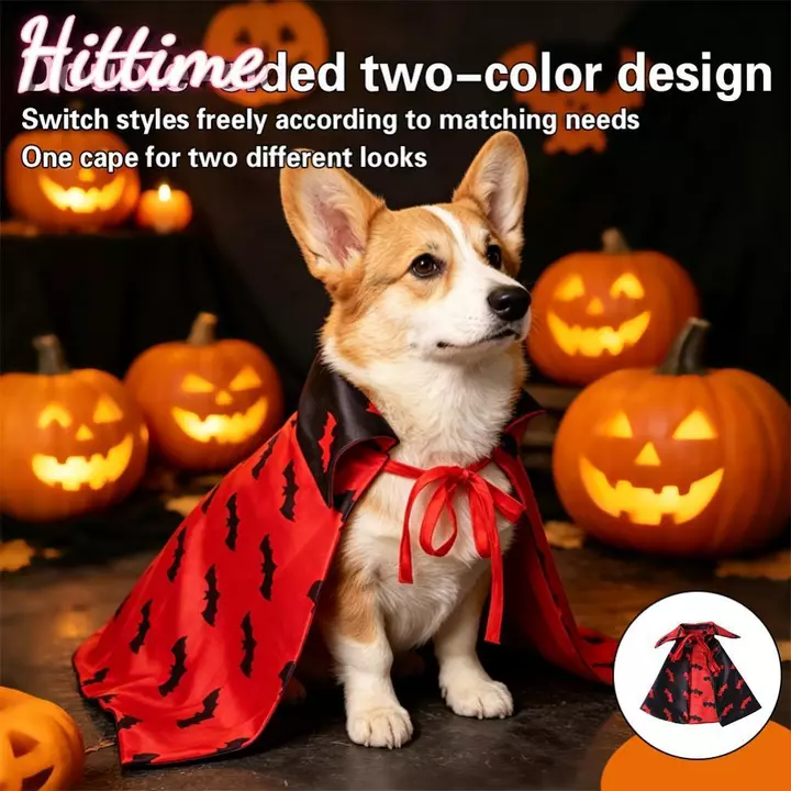 HITTIME Dễ Thương Halloween Thú Cưng Trang Phục Mèo Chó Trang Phục Thú Cưng Bát Áo Hai Mặt Có Thể Đeo Đồ Cho Thú Cưng Chó Mèo Áo Khoác Ngoài Trời A1W1