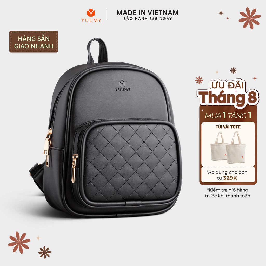 Balo Yuumy (Thời trang nữ cỡ trung chần chỉ – Balo da YBA35)