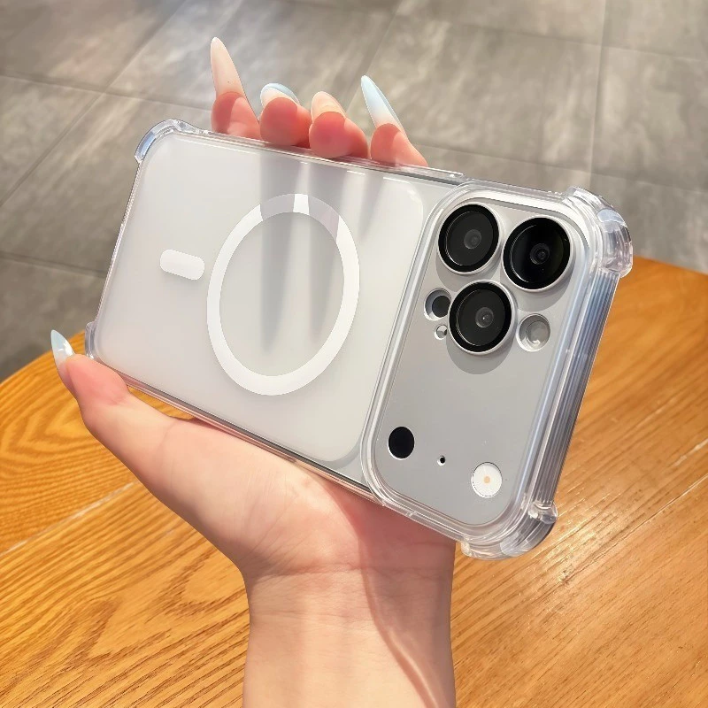 Ốp điện thoại iPhone sạc không dây màu đỏ Cherry sang trọng 18 17 16 15 14 13 12 11 Pro Max TPU Vỏ bảo vệ giảm xóc dày bốn góc có vỏ bảo vệ ống kính có thể tháo rời