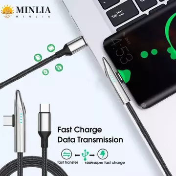 Cáp MINLIA USB Type C sang C, Dây sạc nhanh TPE nhẹ, Dây sạc nhanh C đến C 240W Bộ sạc cáp dữ liệu loại C 1.5M