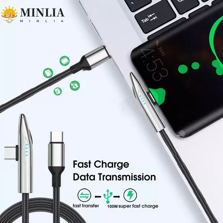 Cáp MINLIA USB Type C sang C, Dây sạc nhanh TPE nhẹ, Dây sạc nhanh C đến C 240W Bộ sạc cáp dữ liệu loại C 1.5M