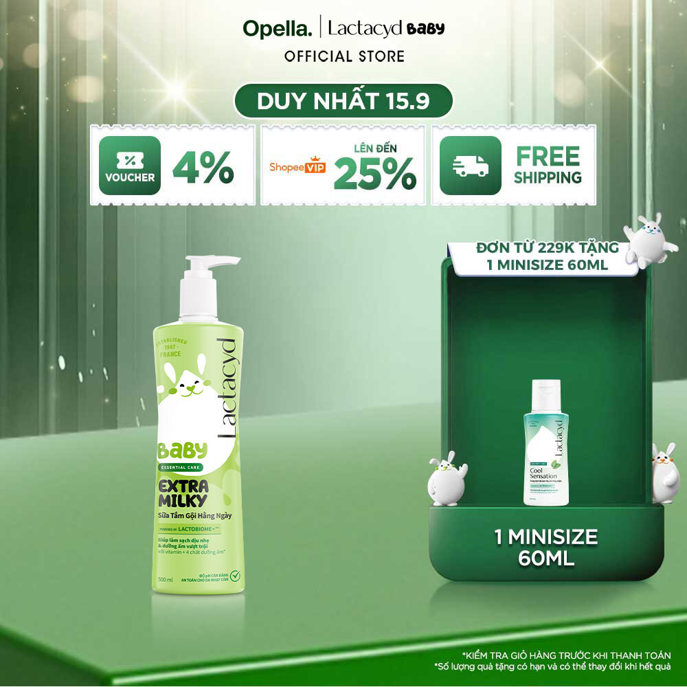 Sữa Tắm Gội Trẻ Em Lactacyd Milky Bảo Vệ, Nuôi Dưỡng Da và Tóc Bé Vượt Trội 500ml