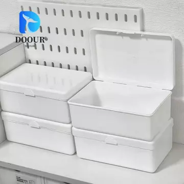 Hộp đựng ảnh DOOUR, Hộp đựng nắp lật bằng nhựa, Hộp đựng ảnh màu trắng chống bụi Trang sức Son môi