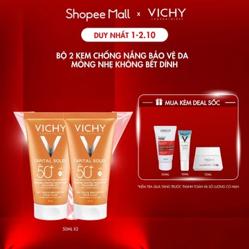 Bộ 2 Kem chống nắng bảo vệ da , mỏng nhẹ, không bết dính SPF 50+ UVA & UVB Vichy Capital Soleil Dry Touch