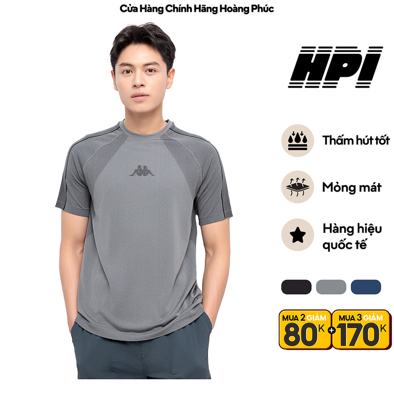 Áo Thun Tay Ngắn Nam KAPPA Form Dáng Tiêu Chuẩn Regular Fit Công Nghệ Seamless Không Đường May Kháng Khuẩn 37247KW