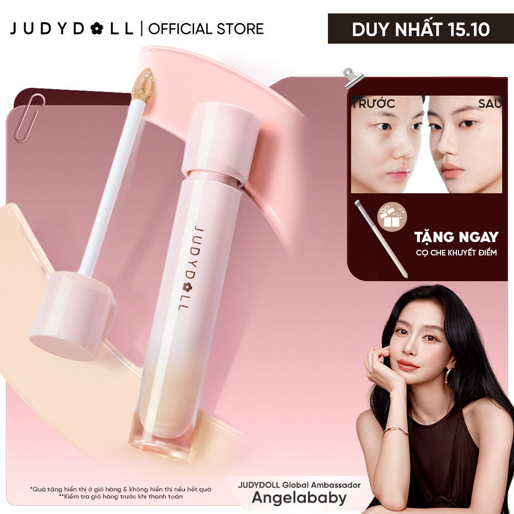 Kem Che Khuyết Điểm JUDYDOLL Liquid Concealer Che phủ tốt Che quầng thâm Không mốc Không đọng rãnh nhăn Lâu Trôi 3,2g