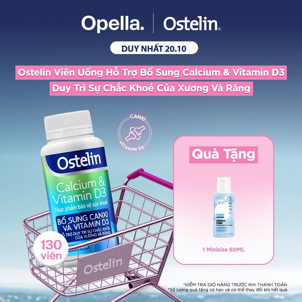 Ostelin Viên Uống Hỗ Trợ Bổ Sung Calcium & Vitamin D3 Duy Trì Chắc Khỏe Xương và Răng 130 viên