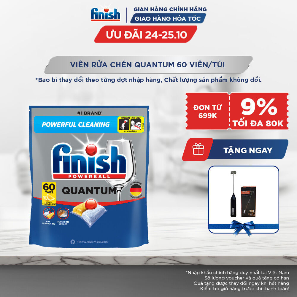 Viên Rửa Chén Finish Quantum 60 viên