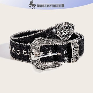 Thắt lưng kim cương giả Gothic dành cho nữ - Dây thắt lưng bằng da PU phong cách phương Tây & Y2K
