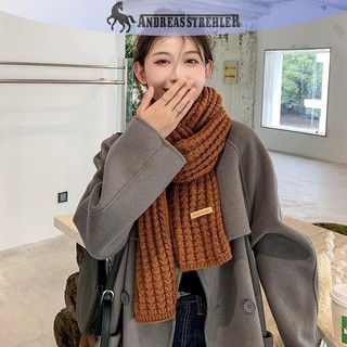 Onetimingfine Khăn quàng cổ Hàn Quốc dành cho nữ Mùa thu đông dày khăn dệt kim nhiệt Khăn Unisex Khăn quàng cổ dài ấm hơn Quà tặng VN