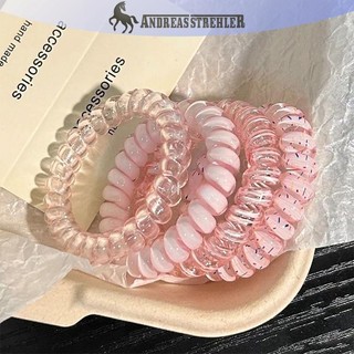 Onetimingfine 4 Dây Buộc Tóc Xoắn Ốc Nữ Dây Điện Thoại Dây Tóc Dây Đàn Hồi Dây Cao Su Scrunchies Mũ Phụ Kiện Tóc VN