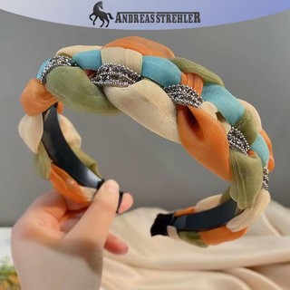 Onetimingfine Thời Trang Ngọt Ngào Retro Tóc Cho Nữ Bé Gái Xoắn Đan Băng Đô Quấn Tóc Nhiều Màu Sắc Dệt Ngọc Trai Rộng Mũ Phụ Kiện Tóc VN