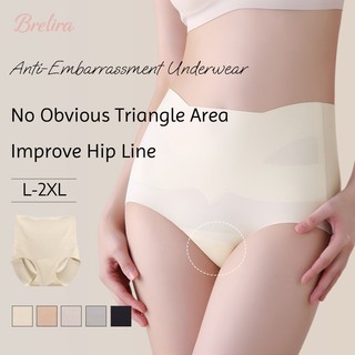 『Brelira』Quần lót cạp cao kiểm soát bụng định hình liền mạch nâng mông thoáng khí giúp thon gọn cho nữ