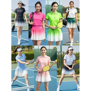 Sét Áo Polo Cổ đức Phối Váy Xếp Ly Loang Cosleaf, Sét Tập Gym,Pickleball,Tennis Chất Thun Lạnh Siêu Xinh Hàng QCCC