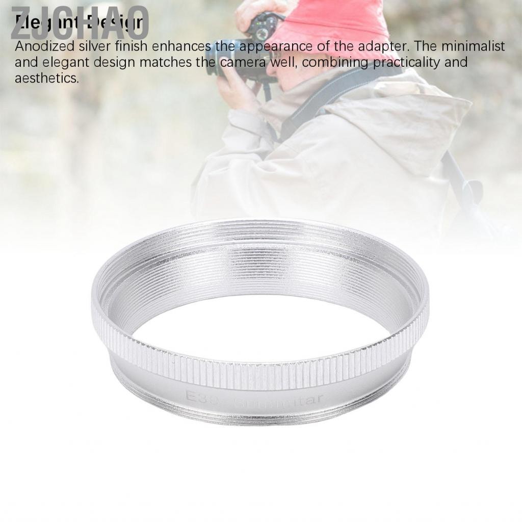Zjchao Bộ chuyển đổi ống kính máy ảnh Wisoqu Hợp kim nhôm phù hợp cho Summitar 50mm F/2.0 Chuyển đổi giao diện bộ lọc E39 thành