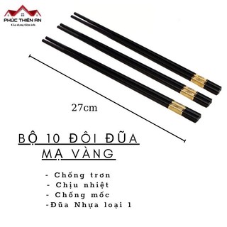 [Hộp 10 đôi] Đũa hợp kim mạ vàng cao cấp - siêu bền, an toàn cho sức khỏe