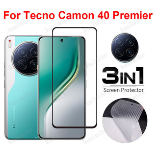 Phim kính cường lực 3 TRONG 1 Tecno Camon 40 Premier cho Tecno Camon 30s 20s 30 20 40 Pro 5G 4G Pova 6 Neo 5 4 Pro Full Cover Kính bảo vệ màn hình + Phim ống kính máy ảnh + Phim mặt sau