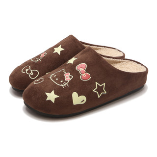 XIXITIAO giày Birken cổ lười cho nữ, đế bọc lông giữ ấm, kiểu mới mùa đông dễ thương Hello Kitty