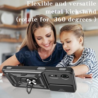 Ốp Điện Thoại Cho ZTE nubia Neo 2 Neo 3 Neo3 5G Thời Trang Kim Loại Giáp Vòng Chân Đế Đẩy Kéo Camera Chống Sốc Vỏ Bảo Vệ Vỏ Cứng