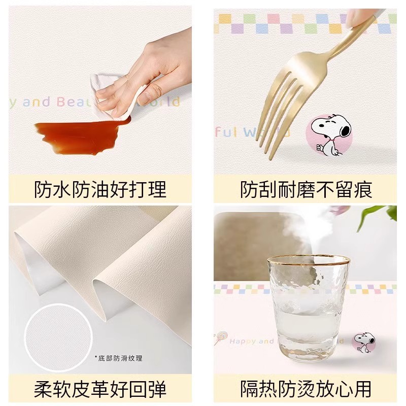 Tấm lót bàn da PVC chống nước, chống dầu, dễ lau chùi – phong cách tối giản hiện đại, trang trí bàn ăn sang trọng