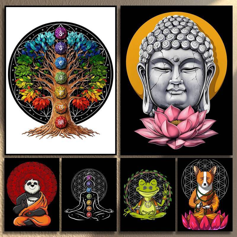 Calm Zen Yoga Và Thiền Pose Art Home Wall Decor Canvas Poster
