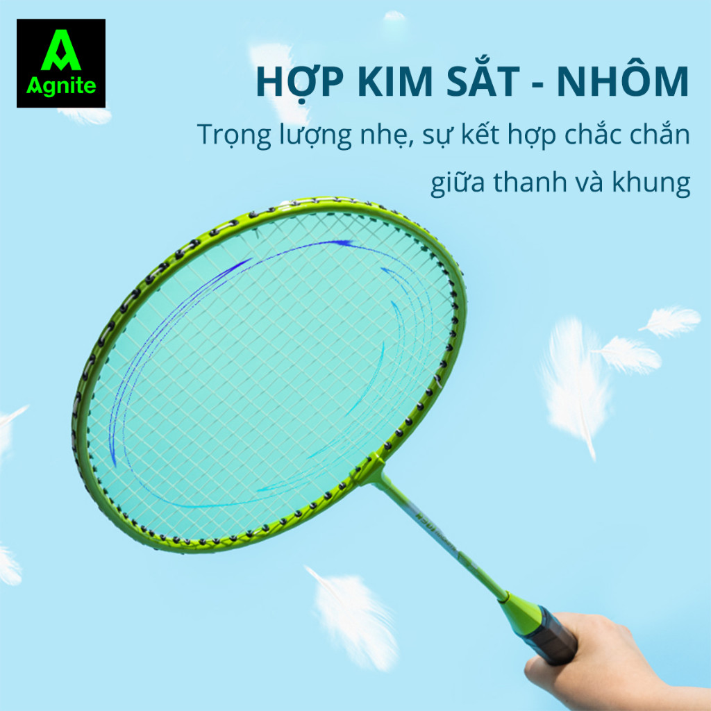 [TẶNG QUÀ] Bộ 2 vợt cầu lông giá rẻ chính hãng Agnite, bền, nhẹ, tặng kèm túi vợt và quả cầu lông