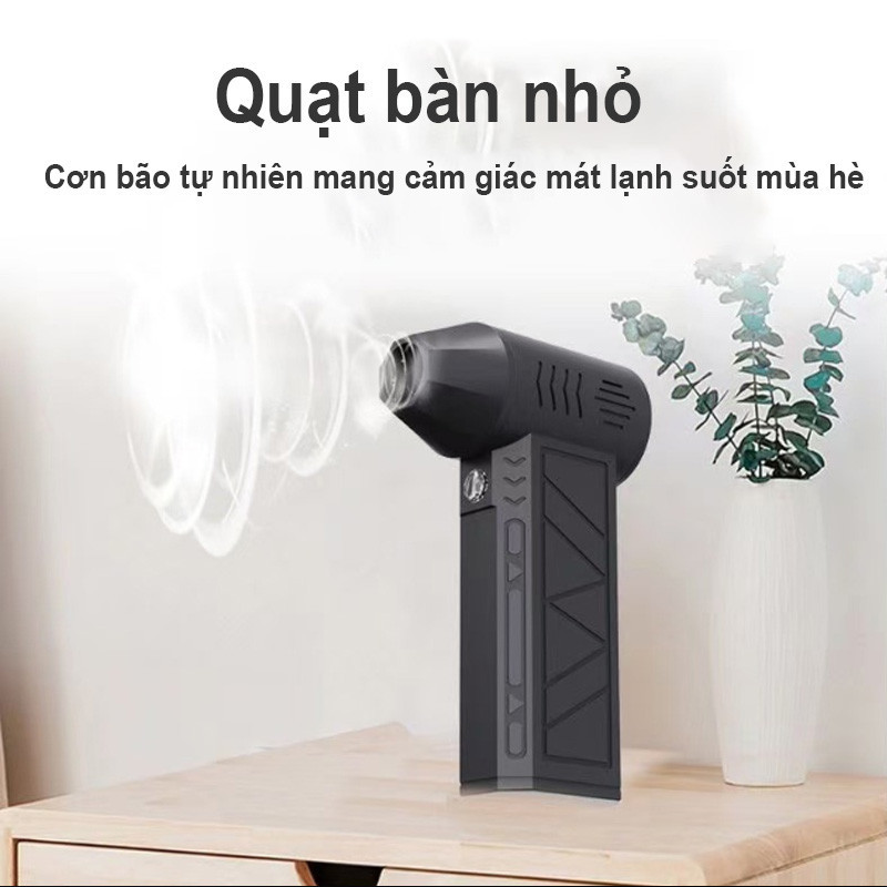 Máy thổi khí MỚI có vòi phun phụ,Quạt phản lực Turbo,Có Đèn Pin,cổng sạc Type-c Máy thổi bụi lực gió mạnh