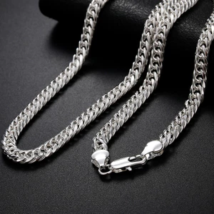 Dây chuyền bạc 925 chiều rộng 6mm, phù hợp nữ giới, trang sức tiệc cưới thời trang