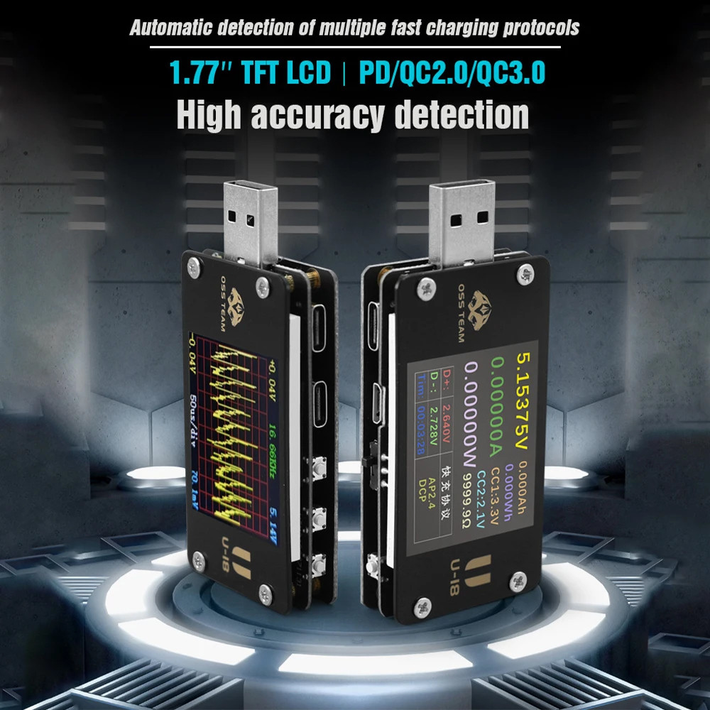 Máy kiểm tra dòng điện áp USB OSS U18 Máy kiểm tra sạc nhanh đa chức năng có độ chính xác cao PD / QC2.0 / QC3.0protocol Decoy