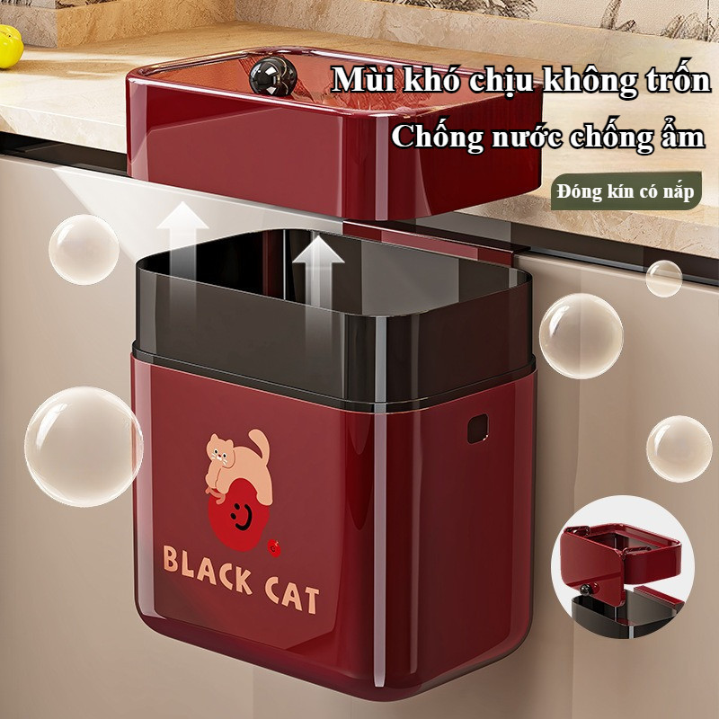Thùng Rác Treo Tủ Bếp 9L Nắp Lật Thông Minh – Gắn Tường Tiện Dụng, Đậy Kín Khử Mùi Cho Nhà Bếp & Nhà Vệ Sinh